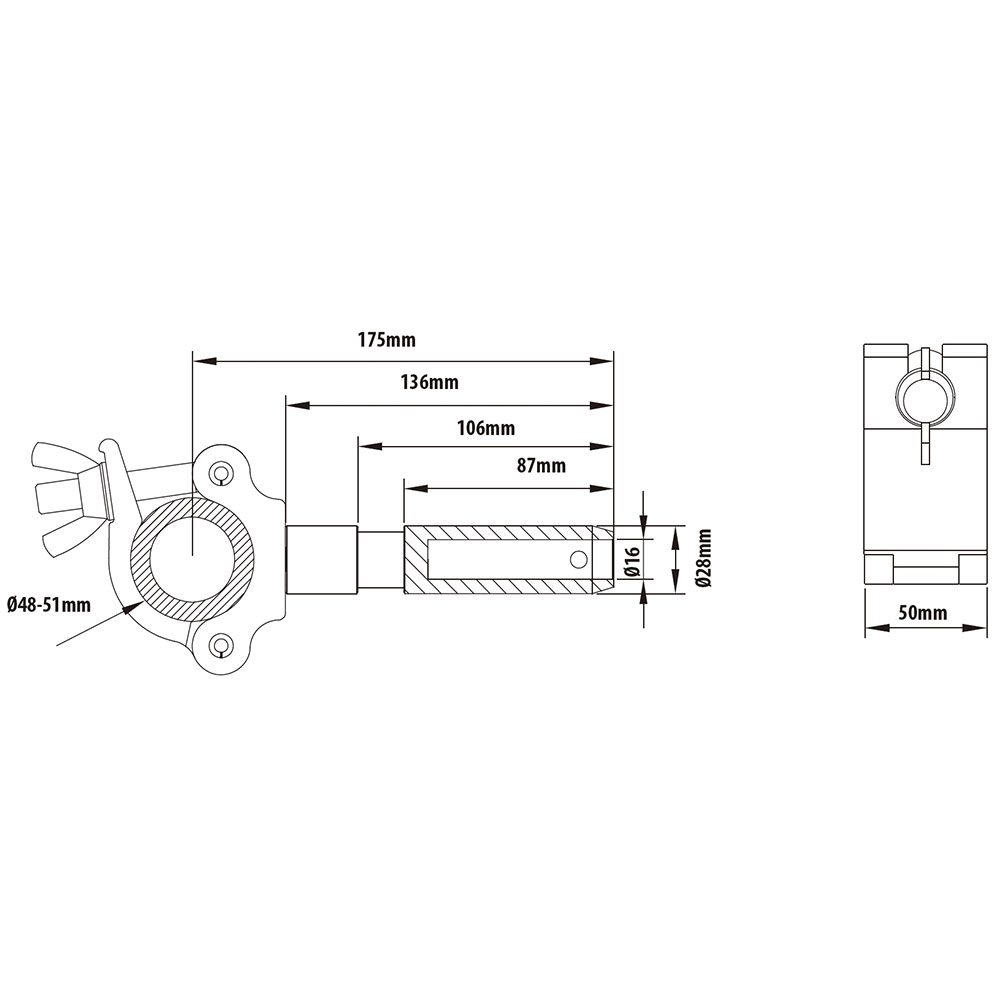 Kupo KCP-834 | Half Coupler w/ 28mm Spigot - Image 2